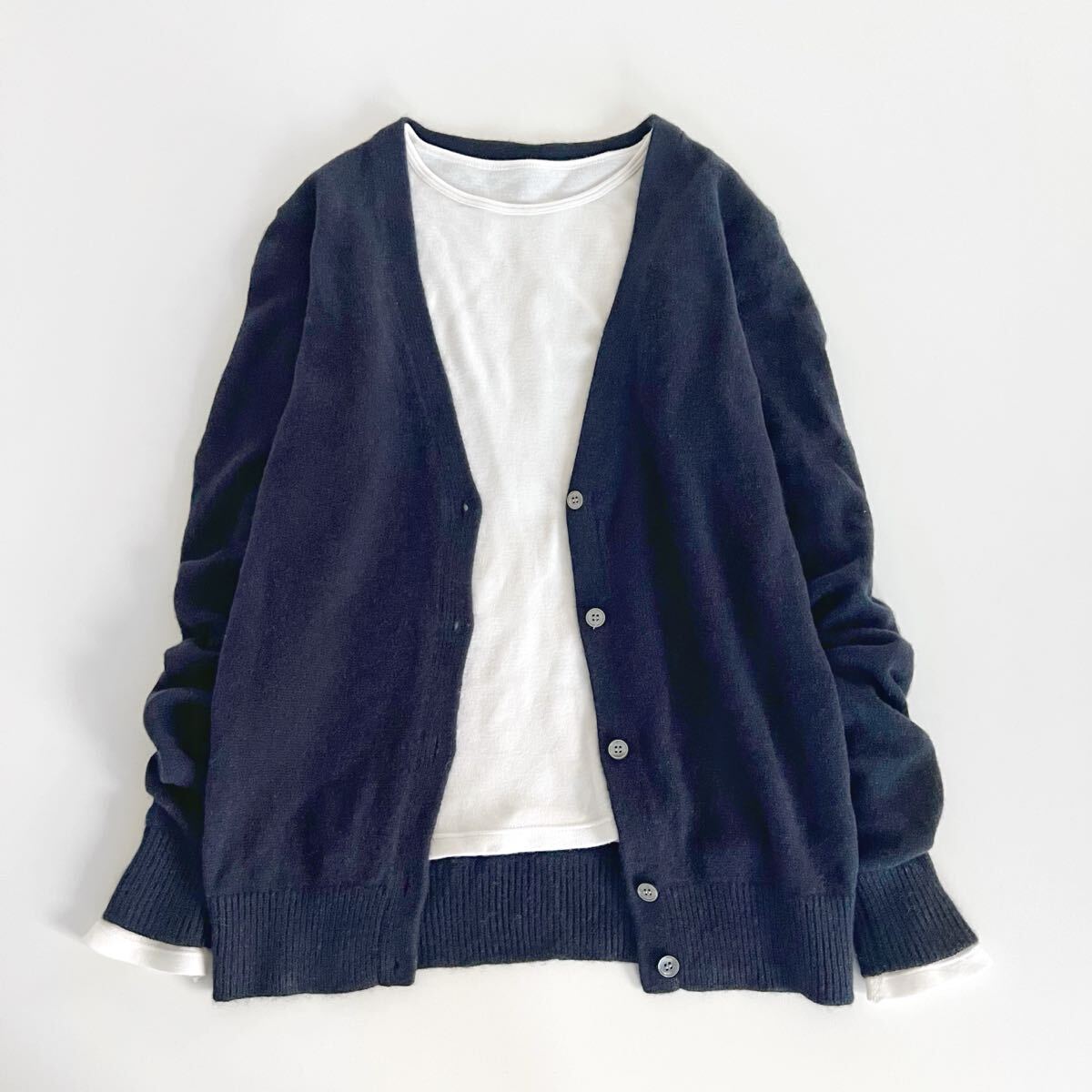 Theory セオリー カシミヤ100% ニットカーディガン ネイビー レディースSサイズ_画像2