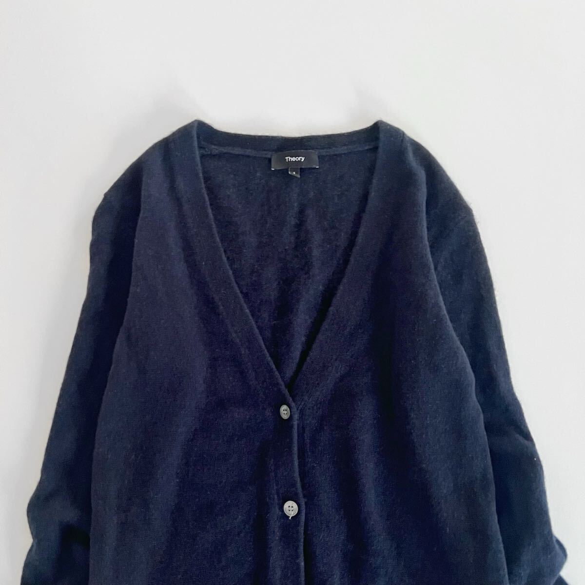 Theory セオリー カシミヤ100% ニットカーディガン ネイビー レディースSサイズ_画像5