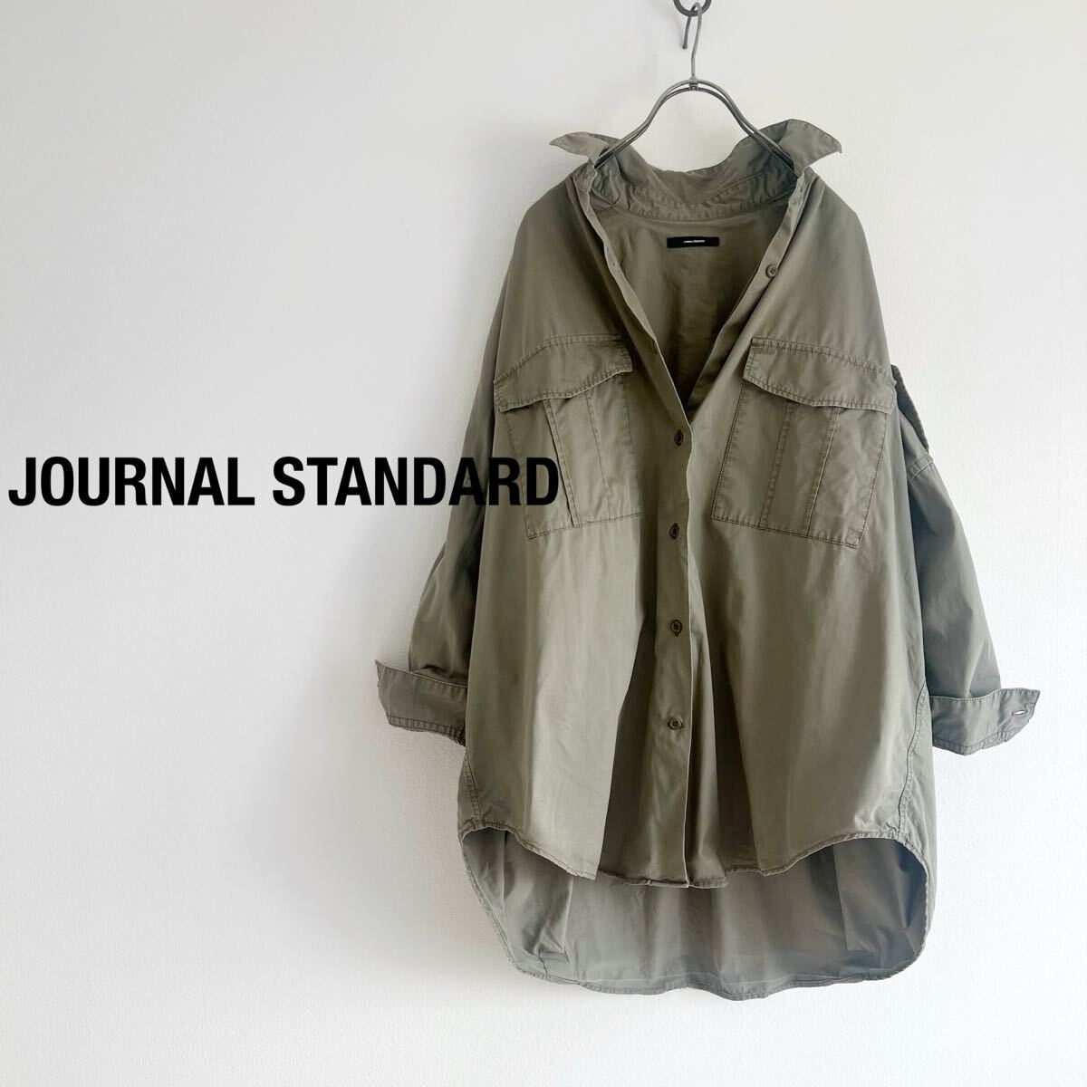 JOURNAL STANDARD ジャーナルスタンダード オーバーサイズミリタリーシャツ カーキ_画像1