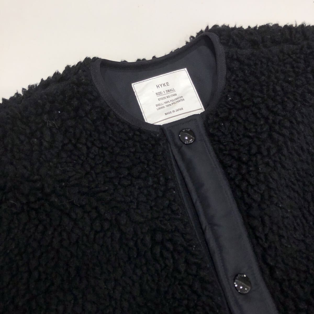 ts20251111【HYKE】ハイク FAUX SHEARING JACKET ボアジャケット 242-17490 アウター S 黒 ブラック フリース_画像3