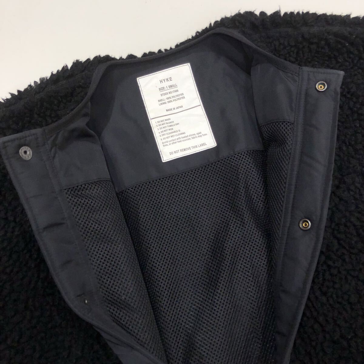 ts20251111【HYKE】ハイク FAUX SHEARING JACKET ボアジャケット 242-17490 アウター S 黒 ブラック フリース_画像4