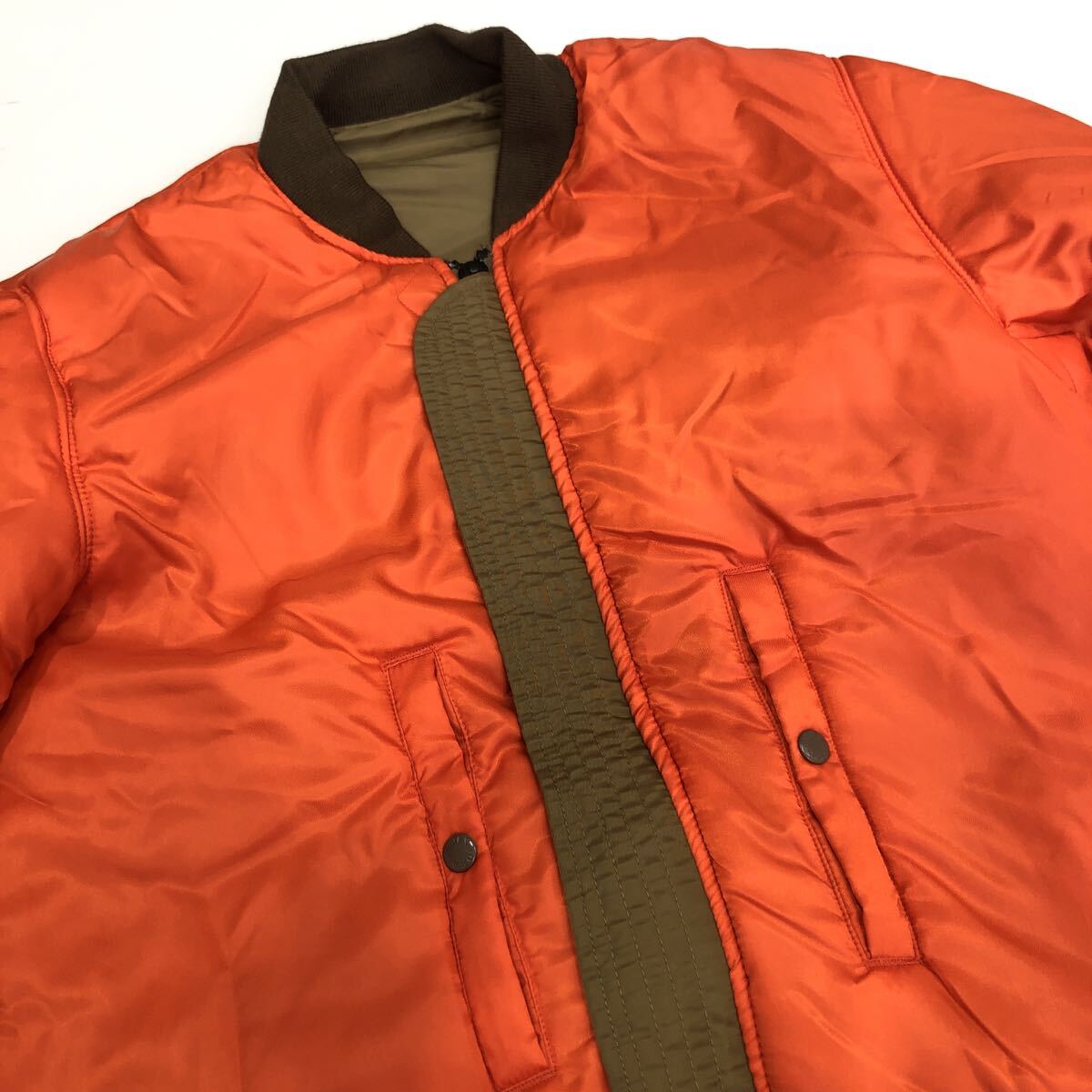 ts20251117【AVIREX】アヴィレックス フライトジャケット ナイロン XL ゴールド MA-1 COMMERCIAL エムエーワン 6102170 無地 _画像9