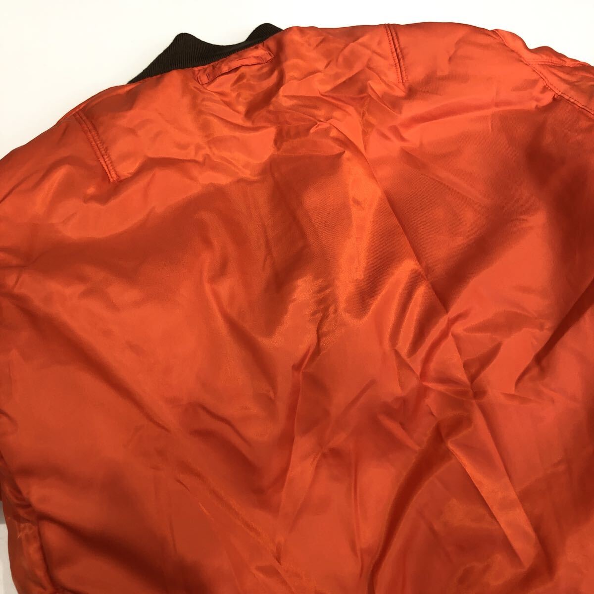 ts20251117【AVIREX】アヴィレックス フライトジャケット ナイロン XL ゴールド MA-1 COMMERCIAL エムエーワン 6102170 無地 _画像10