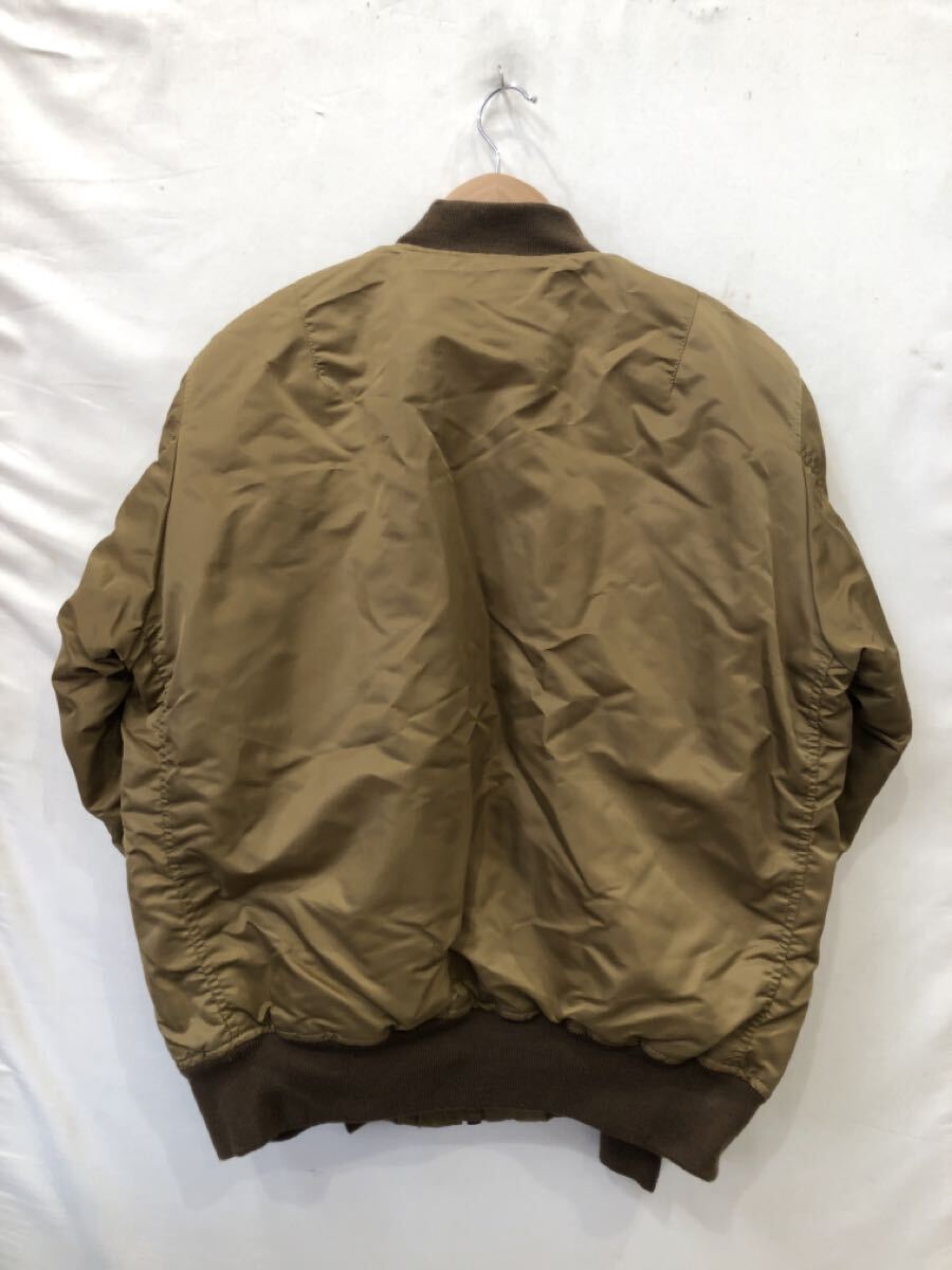 ts20251117【AVIREX】アヴィレックス フライトジャケット ナイロン XL ゴールド MA-1 COMMERCIAL エムエーワン 6102170 無地 _画像2