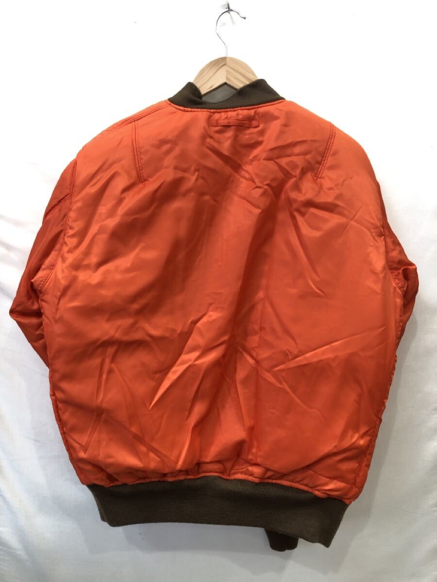 ts20251117【AVIREX】アヴィレックス フライトジャケット ナイロン XL ゴールド MA-1 COMMERCIAL エムエーワン 6102170 無地 _画像8