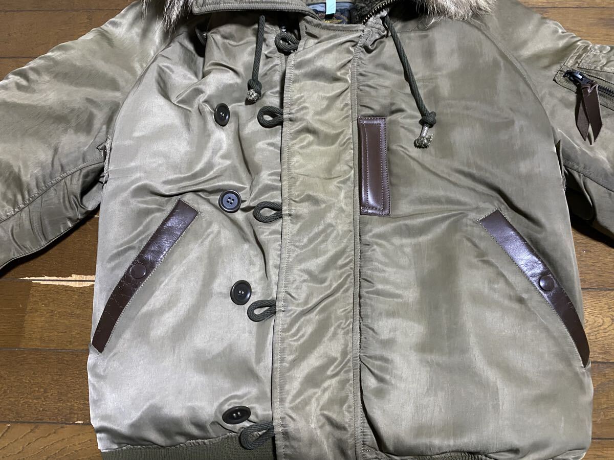 SKULL FLIGHT N-2A スカルフライト size 36 クリーニング済み　バイカー　フライトジャケット　ミリタリー　アメカジ　リアルファー_画像3