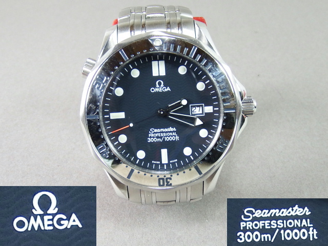 ■■オメガ OMEGA Ω シーマスター プロフェッショナル 300M メンズ腕時計 SS QZ クオーツ ベルト付 ネイビー文字盤■■_画像1