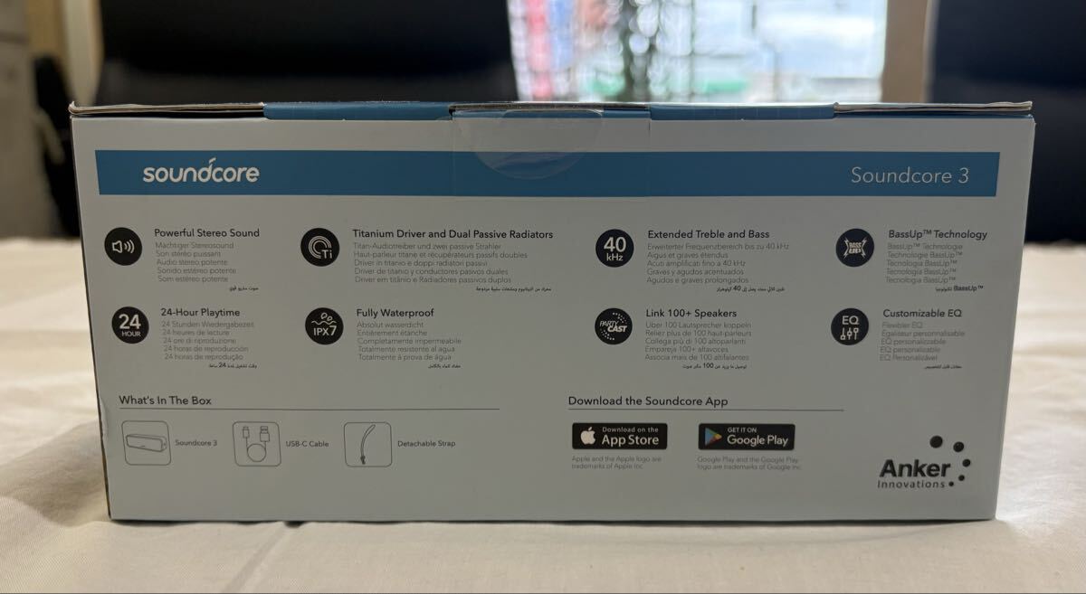 未使用/未開封◆Sound Core by Ankerアンカー・SOUNDCORE3 EXCEPTIONAL CLARITY スピーカー ・A3117011◆_画像3