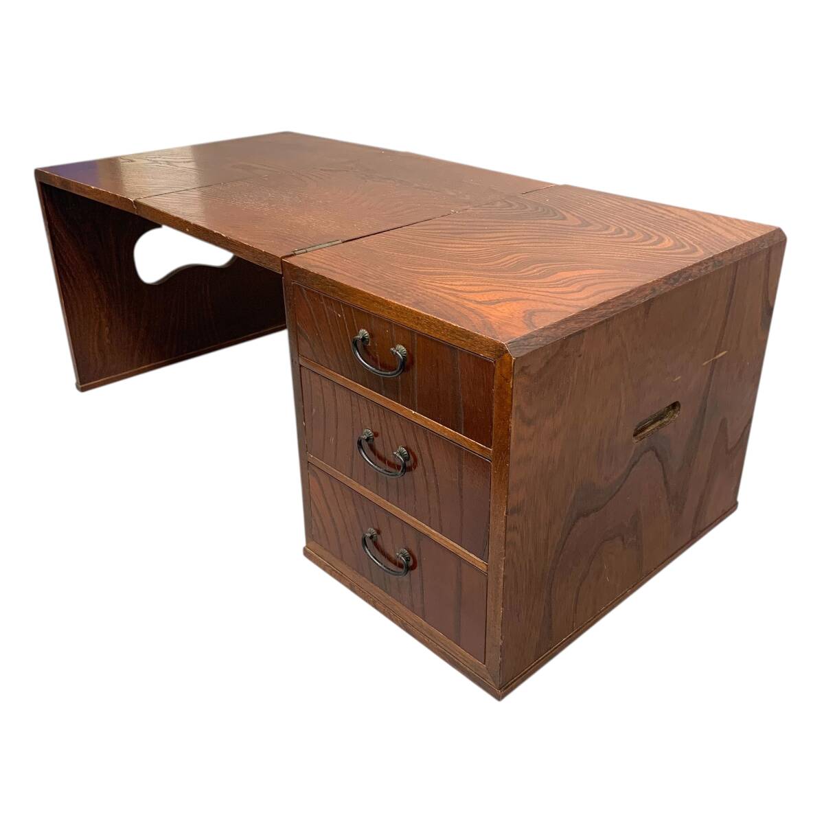 25C525_ジ4【アンティーク】折り畳み式文机 平机 袖机 稽古机 作業台 木製家具 インテリア 現状品 中古_画像1