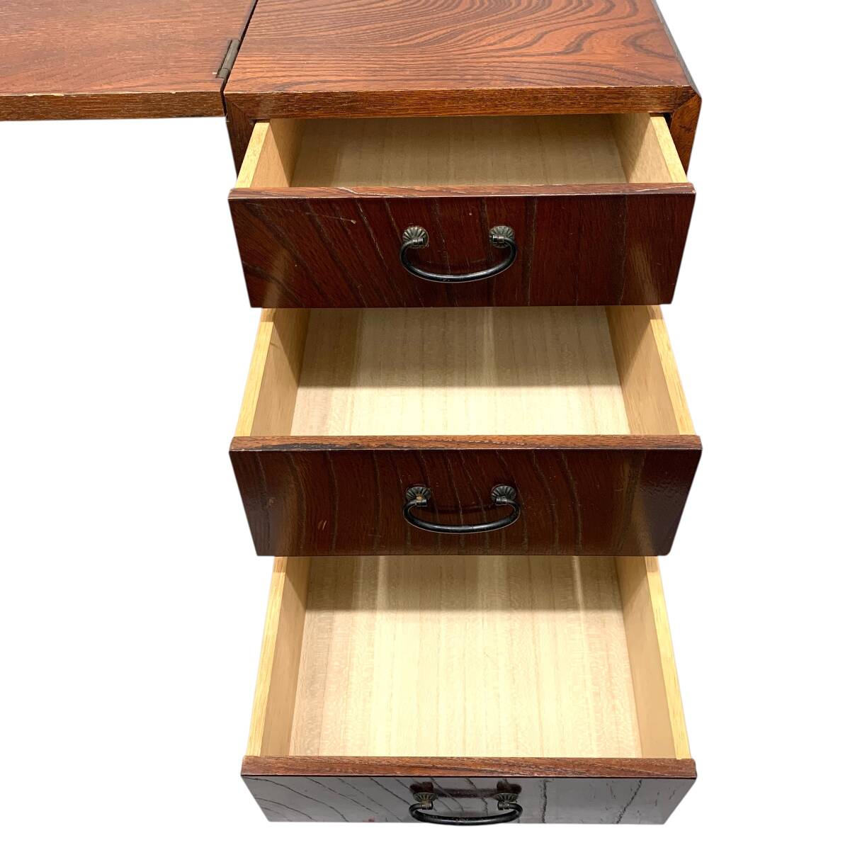 25C525_ジ4【アンティーク】折り畳み式文机 平机 袖机 稽古机 作業台 木製家具 インテリア 現状品 中古_画像8