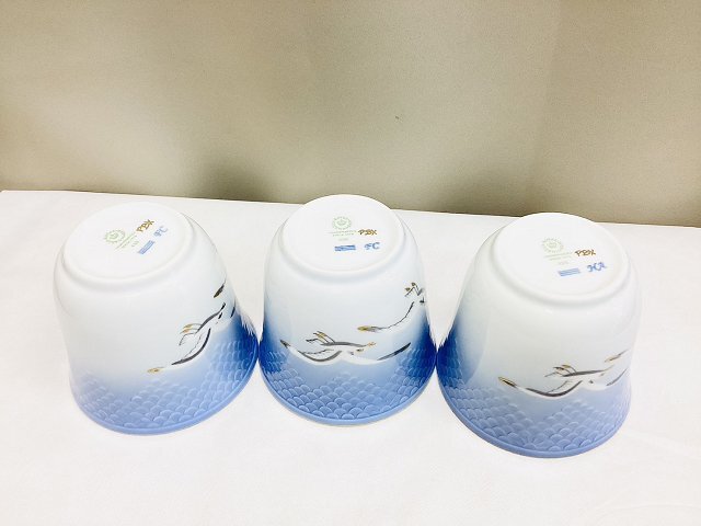 ★Royal Copenhagen（ロイヤルコペンハーゲン）Seagull（シーガル）スタイルカップ 3客セット 美品 管理N29505_画像4