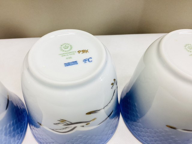 ★Royal Copenhagen（ロイヤルコペンハーゲン）Seagull（シーガル）スタイルカップ 3客セット 美品 管理N29505_画像6