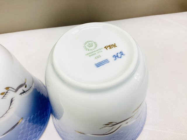 ★Royal Copenhagen（ロイヤルコペンハーゲン）Seagull（シーガル）スタイルカップ 3客セット 美品 管理N29505_画像7