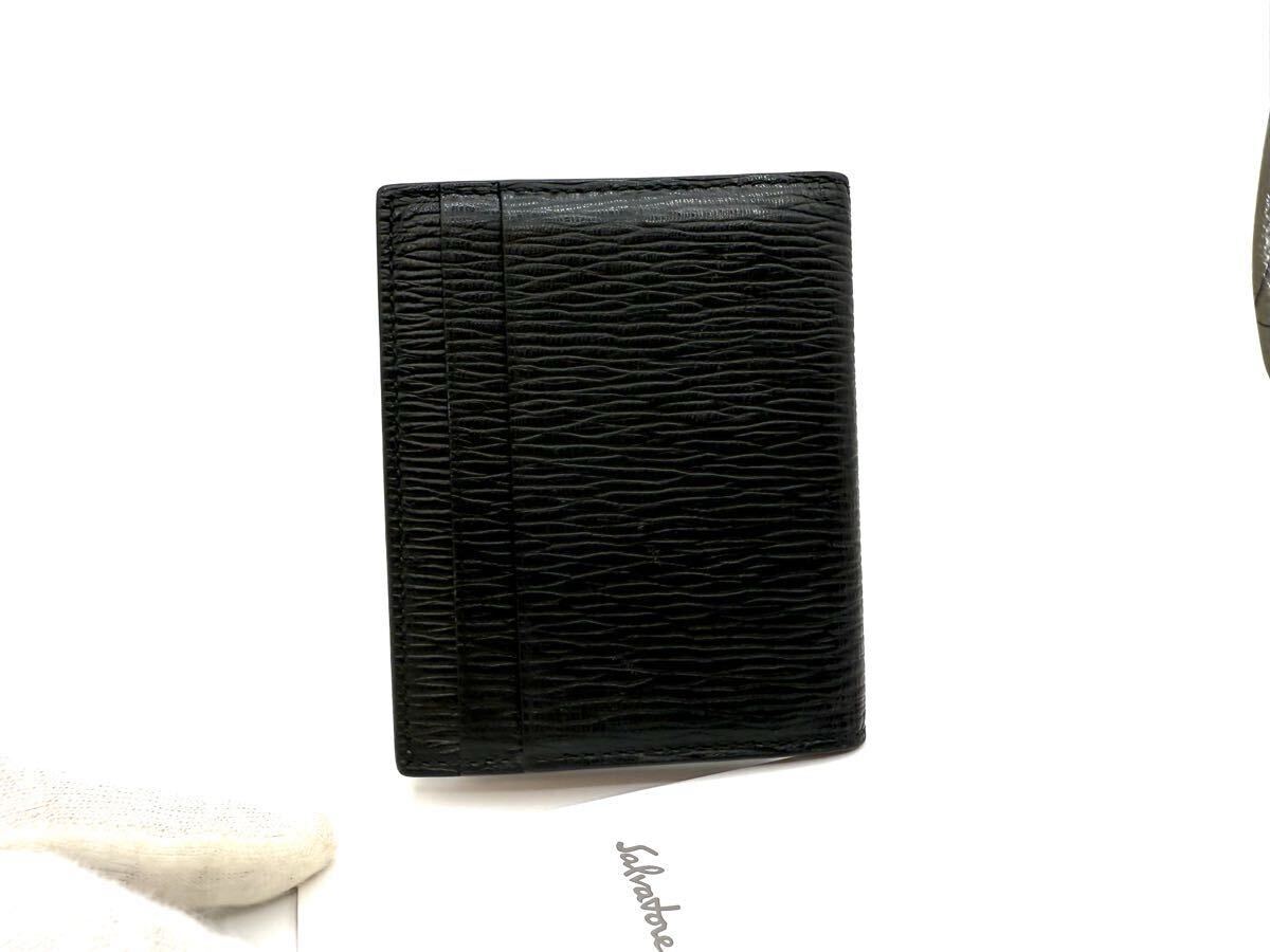 1081 не использовался . близкий Salvatore Ferragamo Ferragamo gun chi-ni чёрная кожа кошелек футляр для карточек Salvatore футляр для визитных карточек мужской 