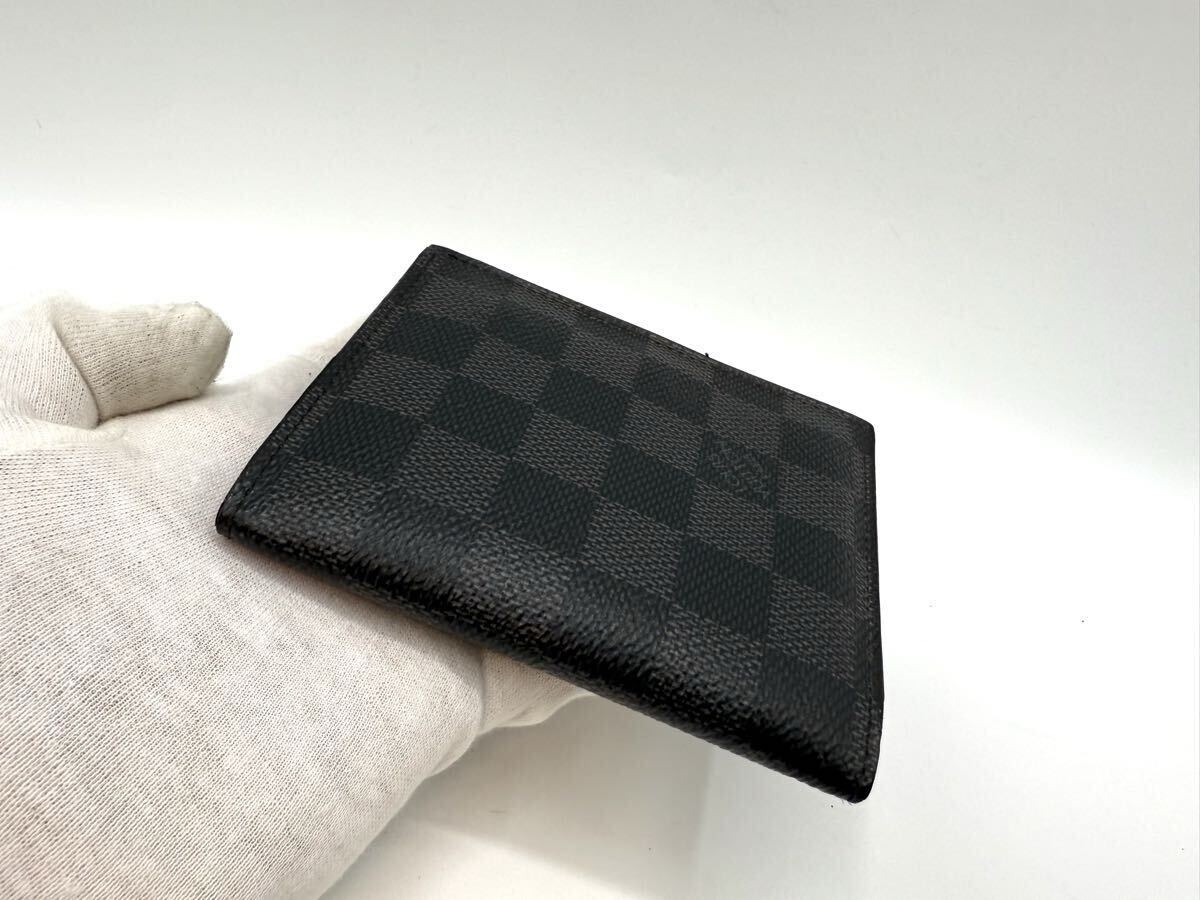 1089 極美品　LOUIS VUITTON ルイヴィトン N64021 ダミエグラフィット ポルトフォイユ スマート 二つ折り 財布 ウォレット ブラック系_画像4