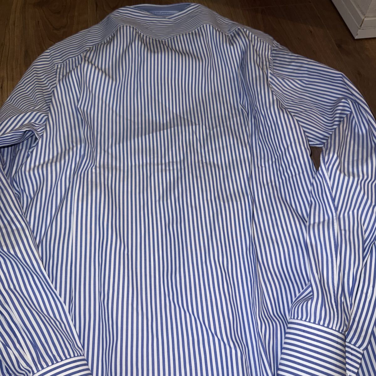 中古 LUIGI BORRELLI＜ルイジ ボレッリ＞ ドレスシャツ ロイヤルコレクション ブルーストライブ 38/15 長袖シャツ_画像7