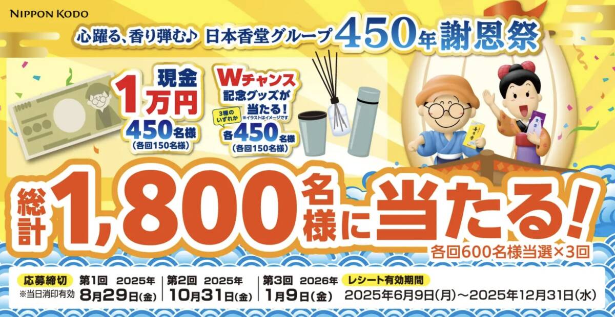 【WEB応募で当選確率2倍】大量当選!レシート懸賞応募★現金1万円が当たる★Wチャンスあり・ハガキ付き・WEB応募可能_画像1