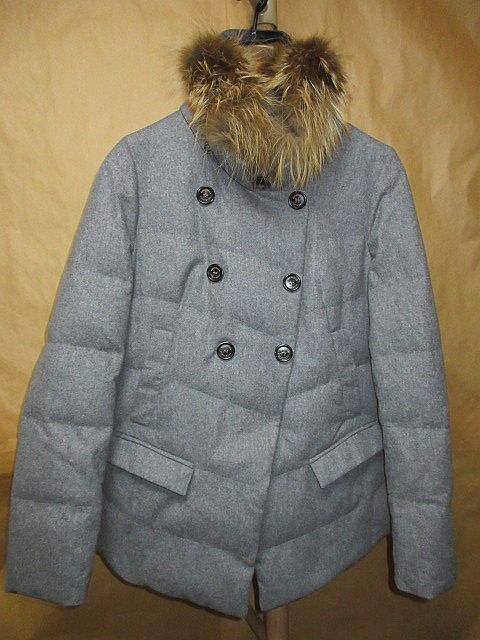 BRUNELLO CUCINELLI Brunello Cucinelli мех шерсть кашемир шелк пуховик 42