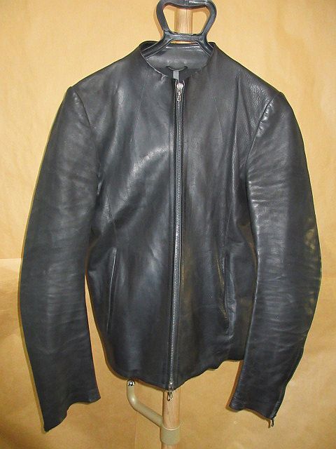 KAZUYUKI KUMAGAI カズユキクマガイ　アタッチメント　初期　アニリンカーフ　シングル　レザー　ライダース ジャケット　黒 2_画像1