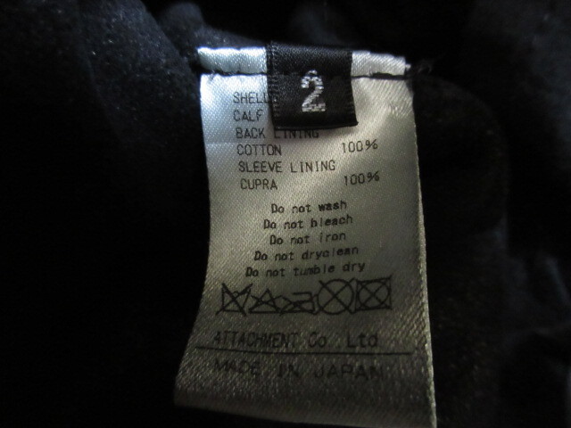 KAZUYUKI KUMAGAI カズユキクマガイ　アタッチメント　初期　アニリンカーフ　シングル　レザー　ライダース ジャケット　黒 2_画像4