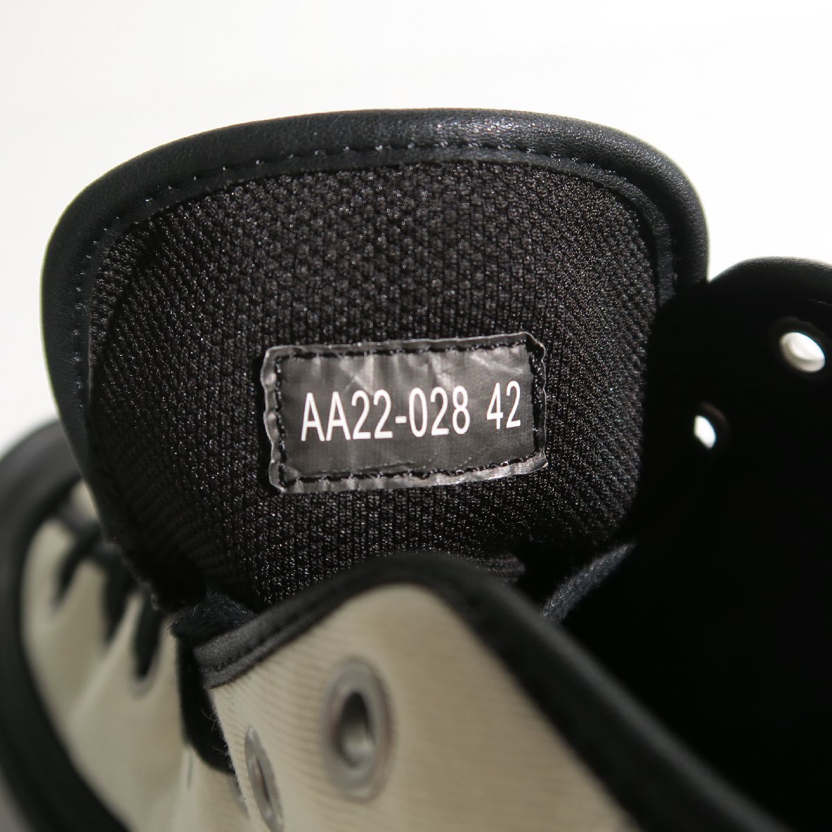 26cm 42 ATTACHMENT コットンツイル ハイカットスニーカー AA22-028 アタッチメント ブラック ホワイト CO TWILL HIGH CUT TRAINERS_画像9