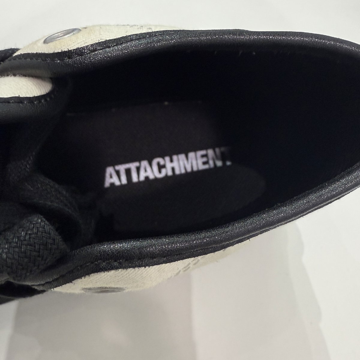 26cm 42 ATTACHMENT コットンツイル ハイカットスニーカー AA22-028 アタッチメント ブラック ホワイト CO TWILL HIGH CUT TRAINERS_画像8