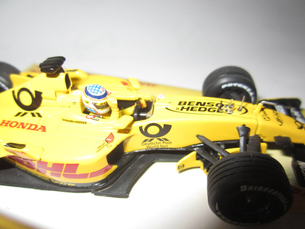 即決 PMA ミニチャンプス 1/43 ジョーダン EJ12 ホンダ №10 日本GP5位 佐藤琢磨 ベンソン＆ヘッジス仕様 ガッツポーズ/アンテナ/台紙追加_画像9