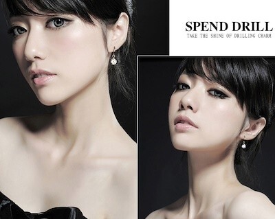 【今だけ送料無料！！今だけ１円スタート！！】刻印/ブリリアント大粒ダイヤモンドＣＺラウンドピアスC＊B_画像4