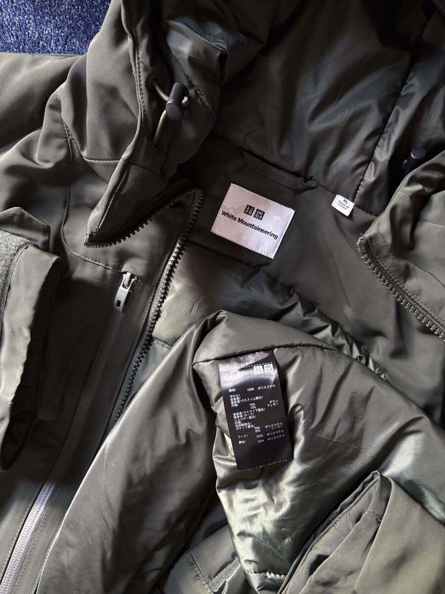 超美品 新品同様 UNIQLO × White Mountaineering ユニクロ ×ホワイトマウンテニアリング ハイブリッドダウンオーバーサイズパーカ sizeXL_画像3