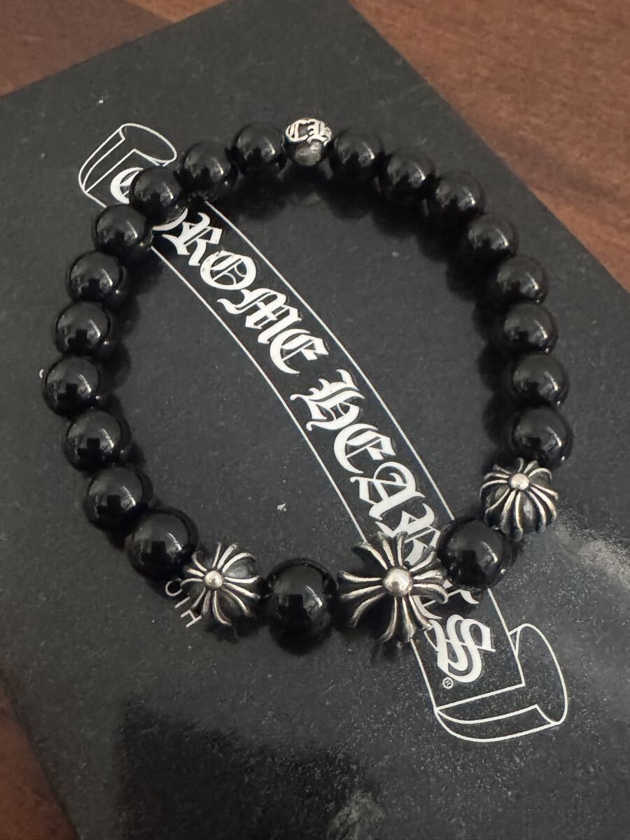 美品 ビーズブレスレット ブラック 購入証明書コピー付属_画像1