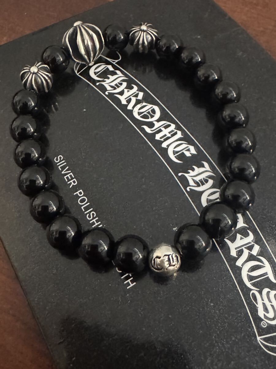 美品 ビーズブレスレット ブラック 購入証明書コピー付属_画像4
