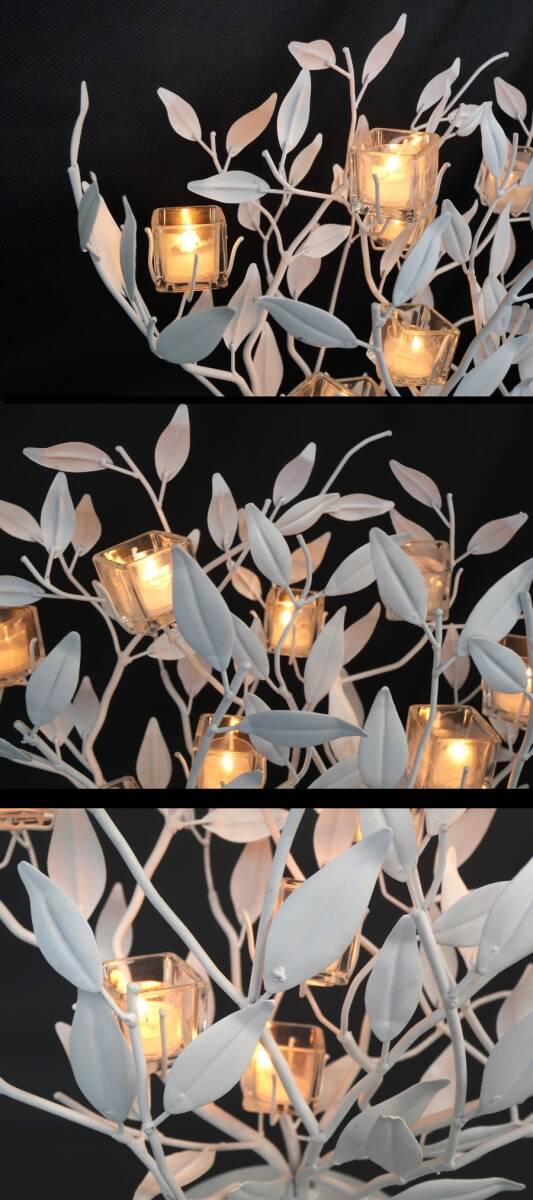 M126Mちょる【高級キャンドル】キャンドルスタンド☆POiNT A LA LiGNE バンチライトツリー 生命の樹の燭台 60×60cm クリスマス _画像4