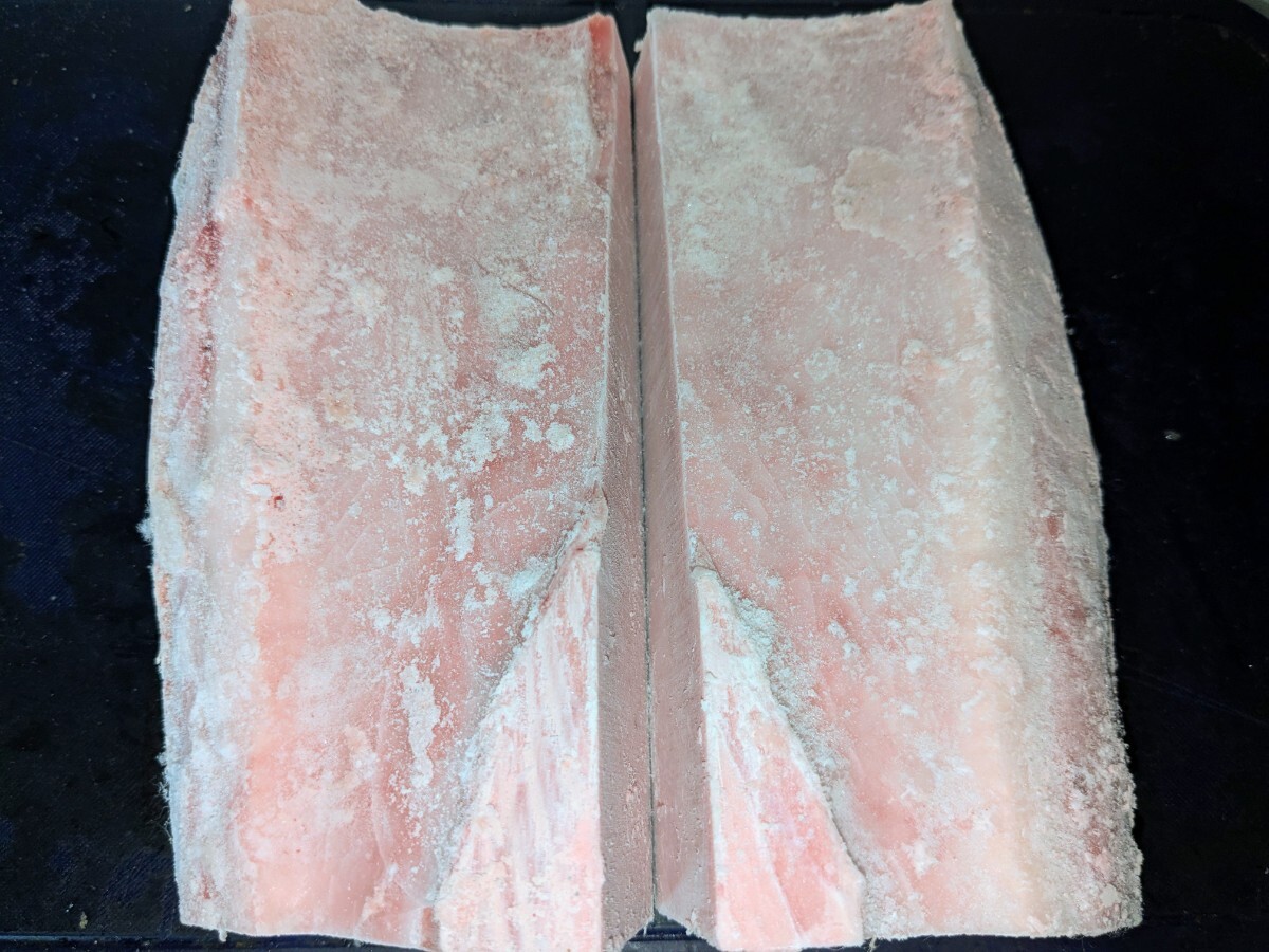 【即決】業務用養殖ミナミ鮪（オーストラリア産）腹上/大トロブロック 750g★２ブロック入り _画像3