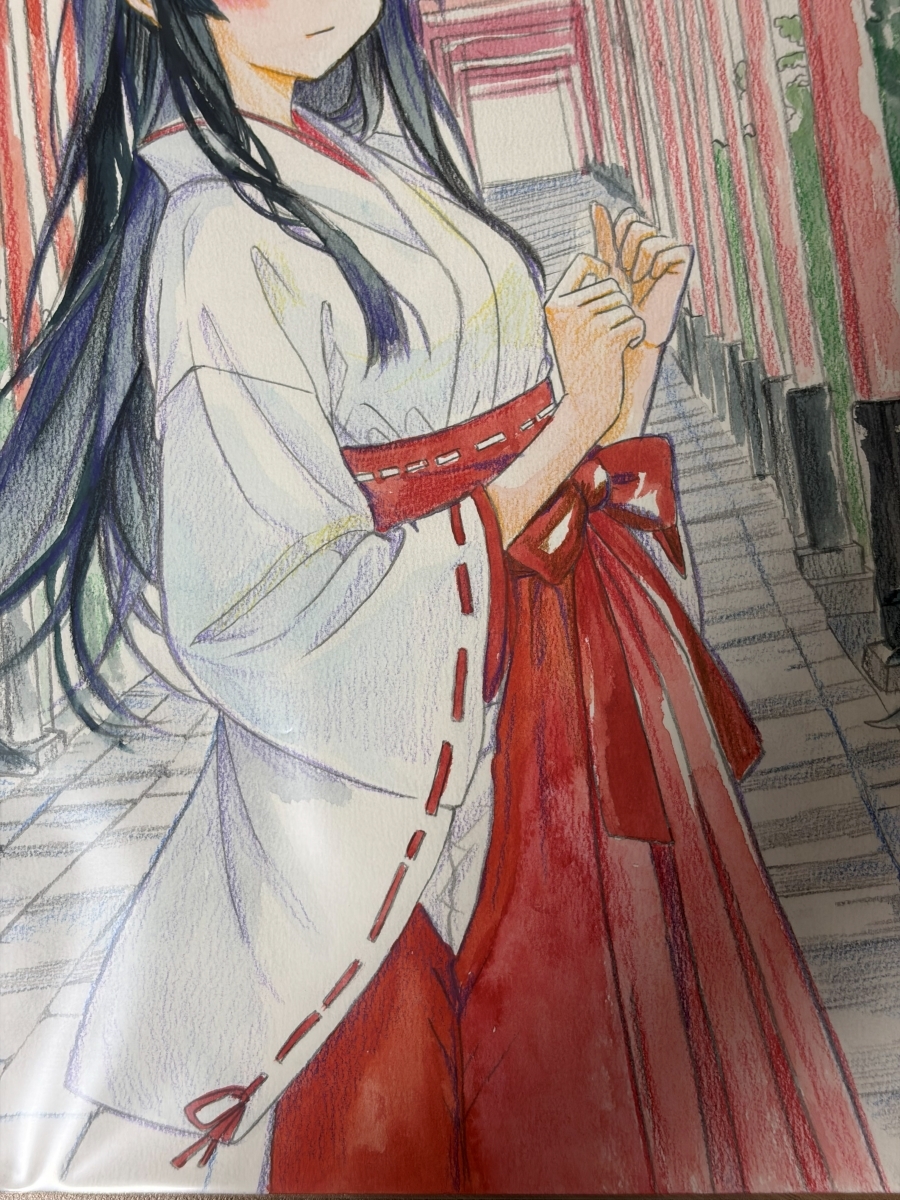  ручные иллюстрации акварель акварельная бумага исходная картина рукописный текст .A4 размер рука .. искусство один пункт предмет один .[. женщина san ]