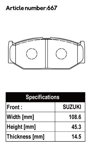 ACRE アクレ ブレーキパッド スーパーファイター フロント用 スイフト ZC31S H17.9～H22.9 FF スポーツ 1.6L_画像2