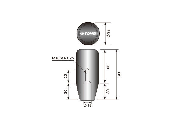 東名パワード シフトノブ ロング 90mm M10-V2 ジムニー JB64W 2018/07～ MT M10×1.25_画像2