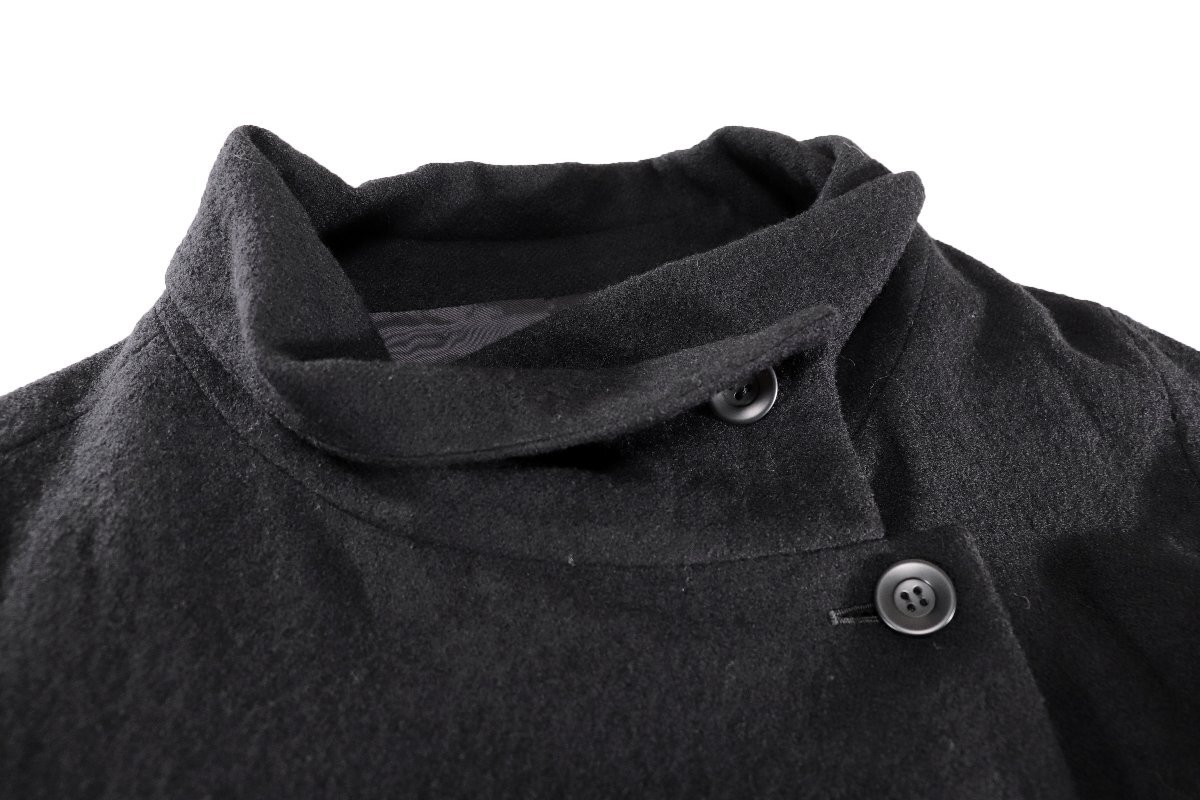 ★極美品★慈雨センソユニコ/ウール100％変形ジャケットコート：40/黒xz970_画像6