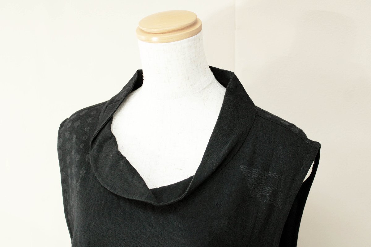 慈雨センソユニコ/コットンジャガード変形ロングチュニックベスト/ジャンパースカート:40/黒系yx831_画像4