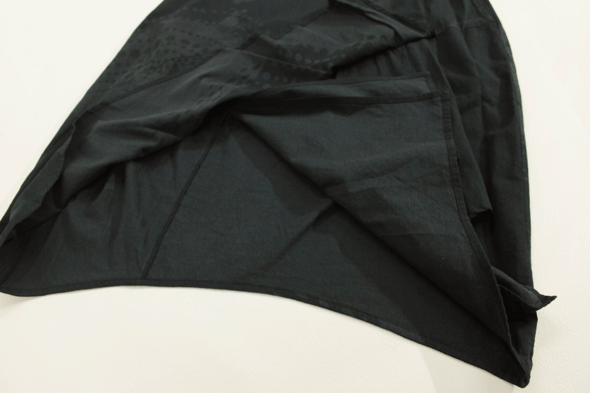 慈雨センソユニコ/コットンジャガード変形ロングチュニックベスト/ジャンパースカート:40/黒系yx831_画像6