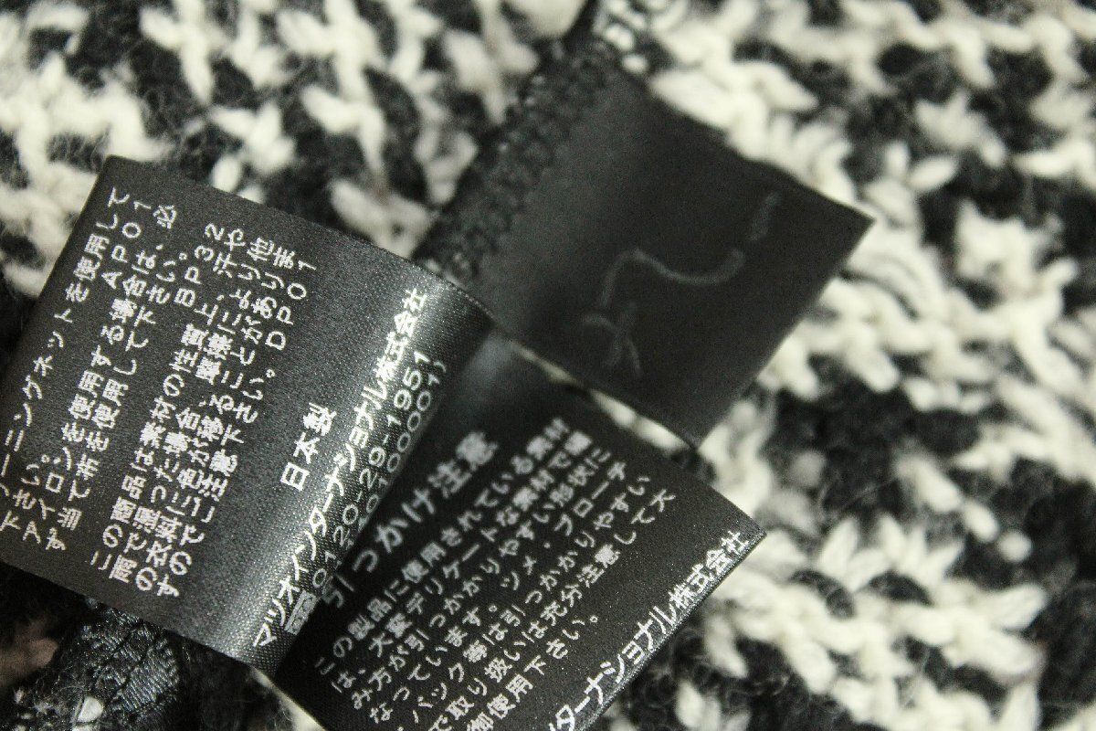 ☆美品☆風_センソユニコ/ウール混変形オフハイネック半袖ニットベスト:38/黒系yx866_画像10