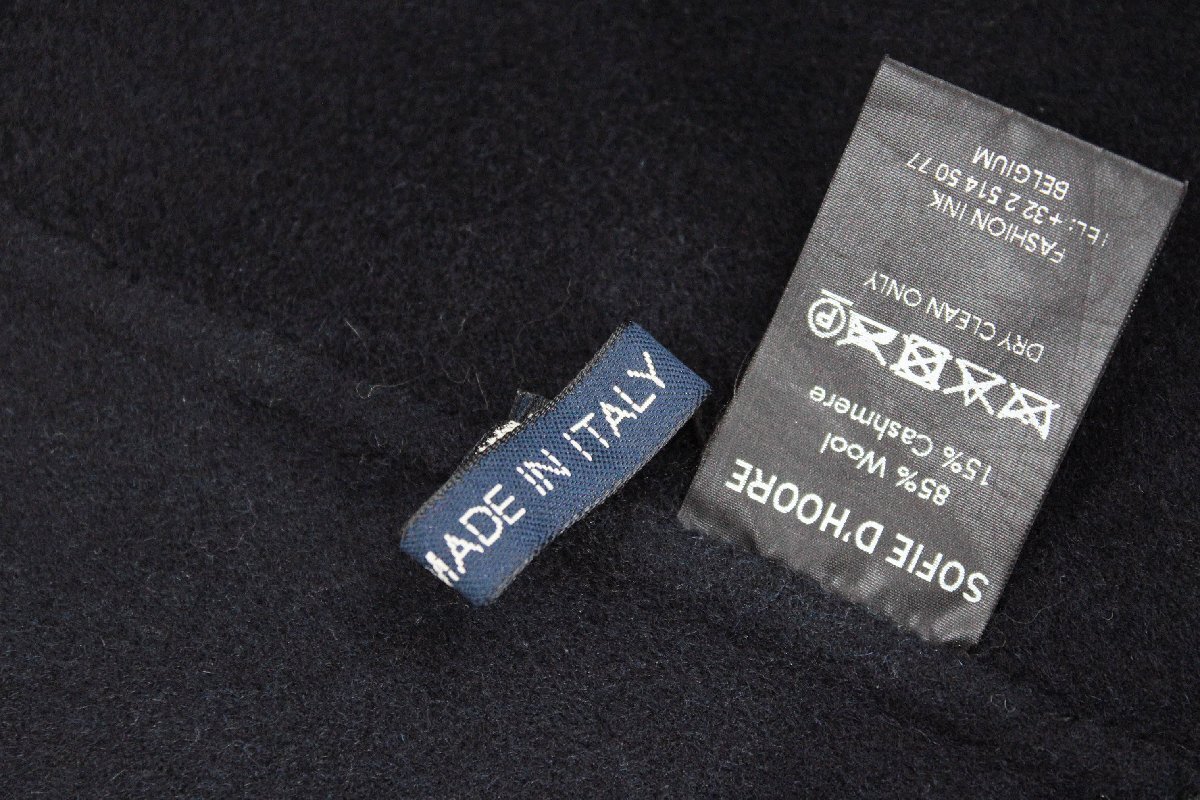 ☆美品☆SOFIE D'HOOREソフィードール/イタリア製/ウールカシミヤ羽織りコート:34/濃紺yx901_画像10