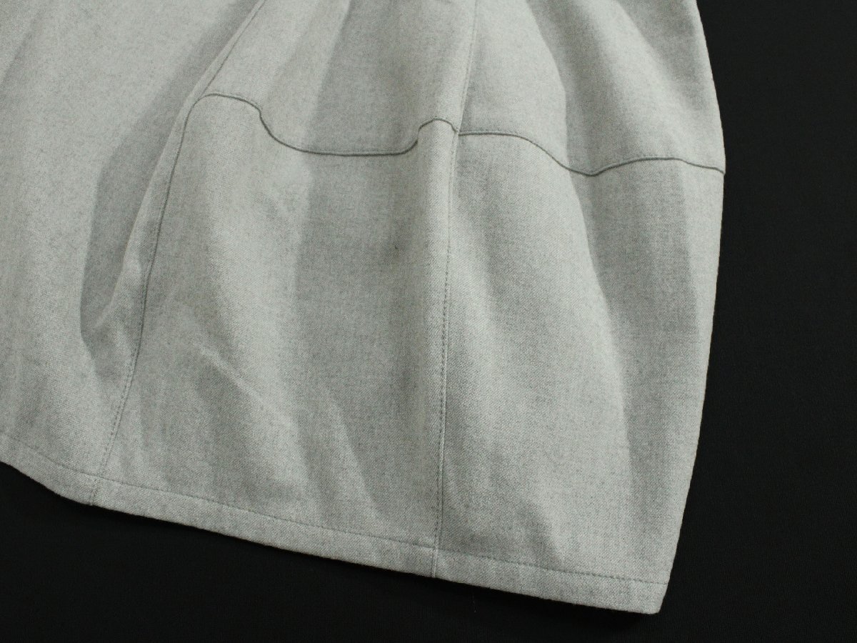 美品 t.b/センソユニコ 無地ウエストゴムミモレ丈フレアスカート 薄灰40 rm220_画像8