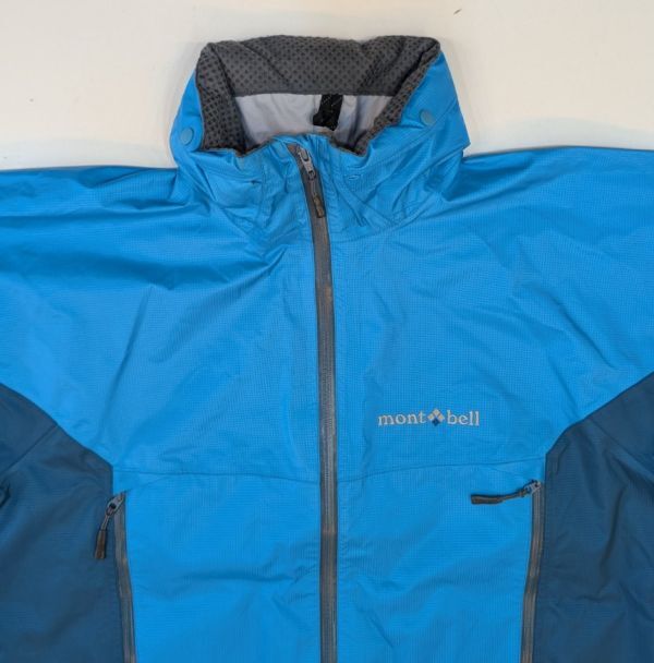 H8136　mont-bell　モンベル　ストームクルーザー ジャケット Men's　レインウェア　防水ジャケット　ライトブルー　1128256　M_画像3