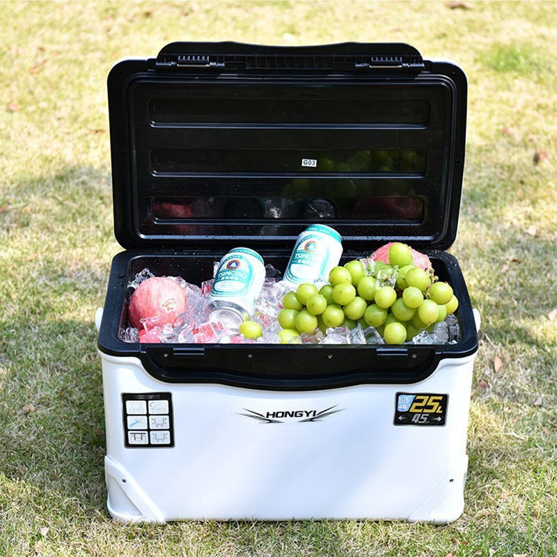  рыбалка для cooler-box большая вместимость 25L сиденье .. крепкий мускл корпус водонепроницаемый теплоизоляционный материал руль / вентиль / плечо ремень / с роликами . рыбалка термос сила 48h белый & чёрный 
