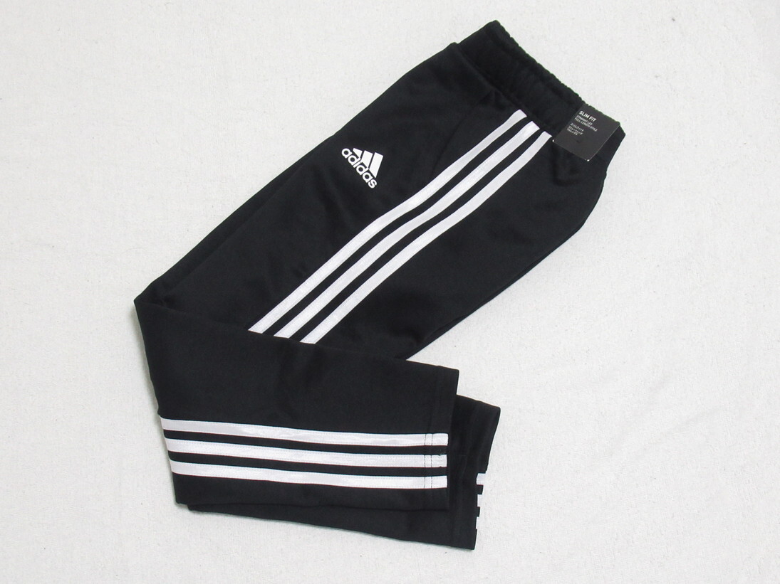 adidas キッズ ロング パンツ ジャージ 黒 ブラック 150 アディダス トラックパンツ 3ストライプ 3本ライン HM7139_画像1