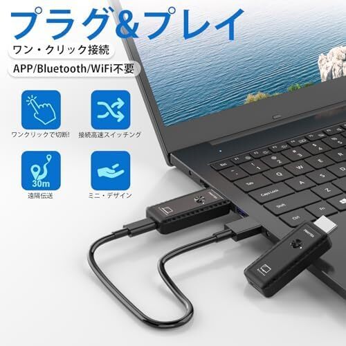 ワイヤレスHDMI 無線 送受信機セット小型 拡張モード 4台増設可能 収納に便利 無線化 30m安定転送距離 1080P/5Ghz WIFI&設定不要_画像2