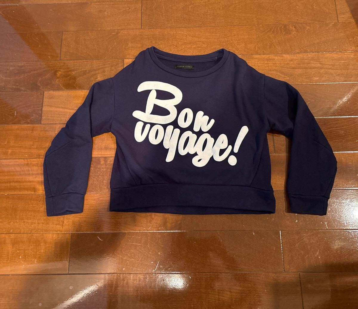  CROON A SONGのネイビーショート丈トレーナー、サイズ1！_画像1