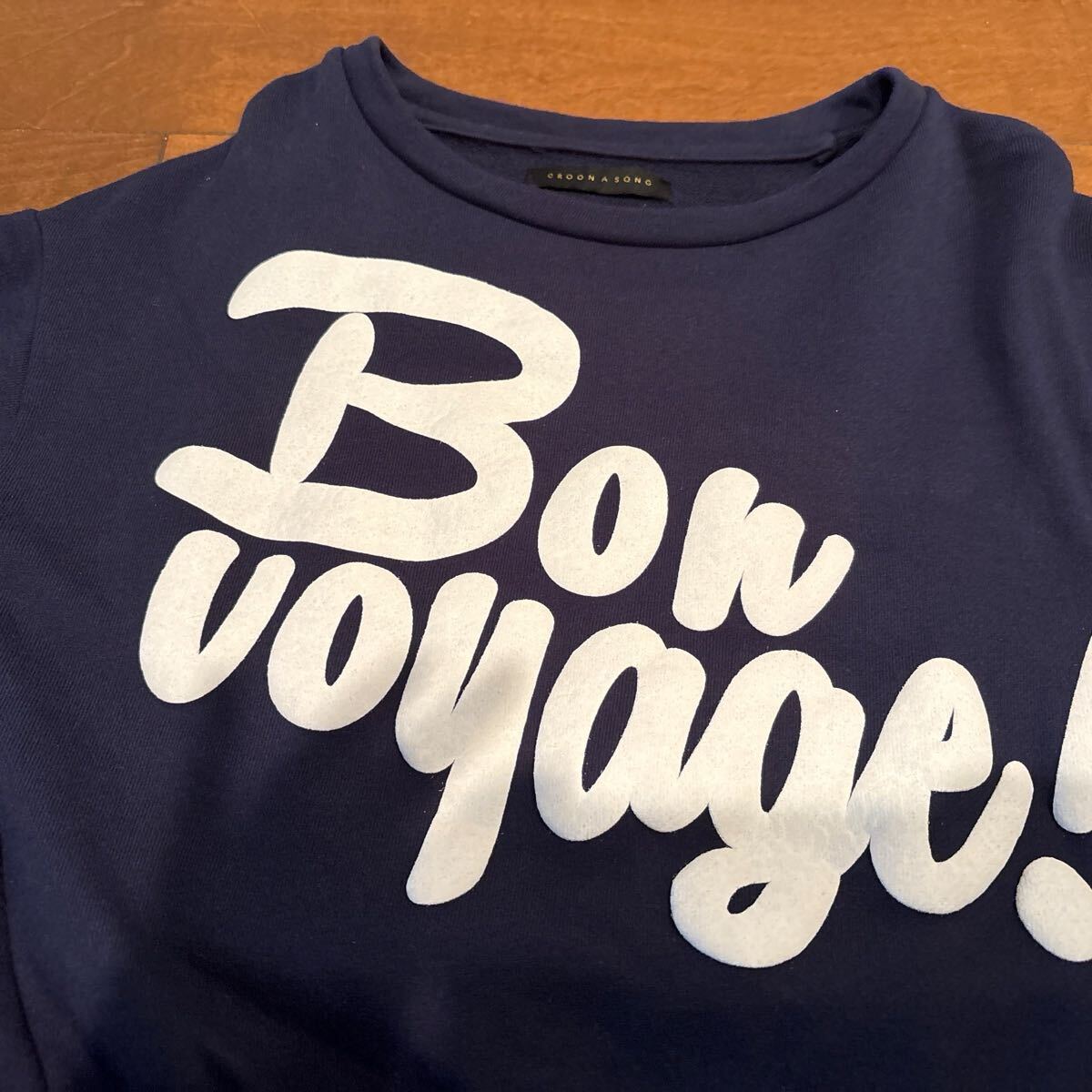 CROON A SONGのネイビーショート丈トレーナー、サイズ1！_画像2