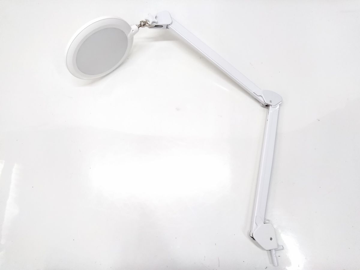 ♪LEDアームライト デスクライト クランプ式 ホワイト 年式/メーカー不明 元箱付き 1121-8L @140♪_画像3