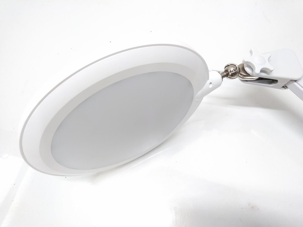 ♪LEDアームライト デスクライト クランプ式 ホワイト 年式/メーカー不明 元箱付き 1121-8L @140♪_画像5